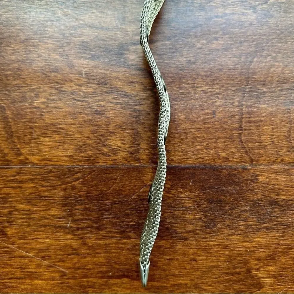 Vintage Silver Mesh Belt with a bit of Black Leather, Super Cool and Unique - Picture 11 of 14